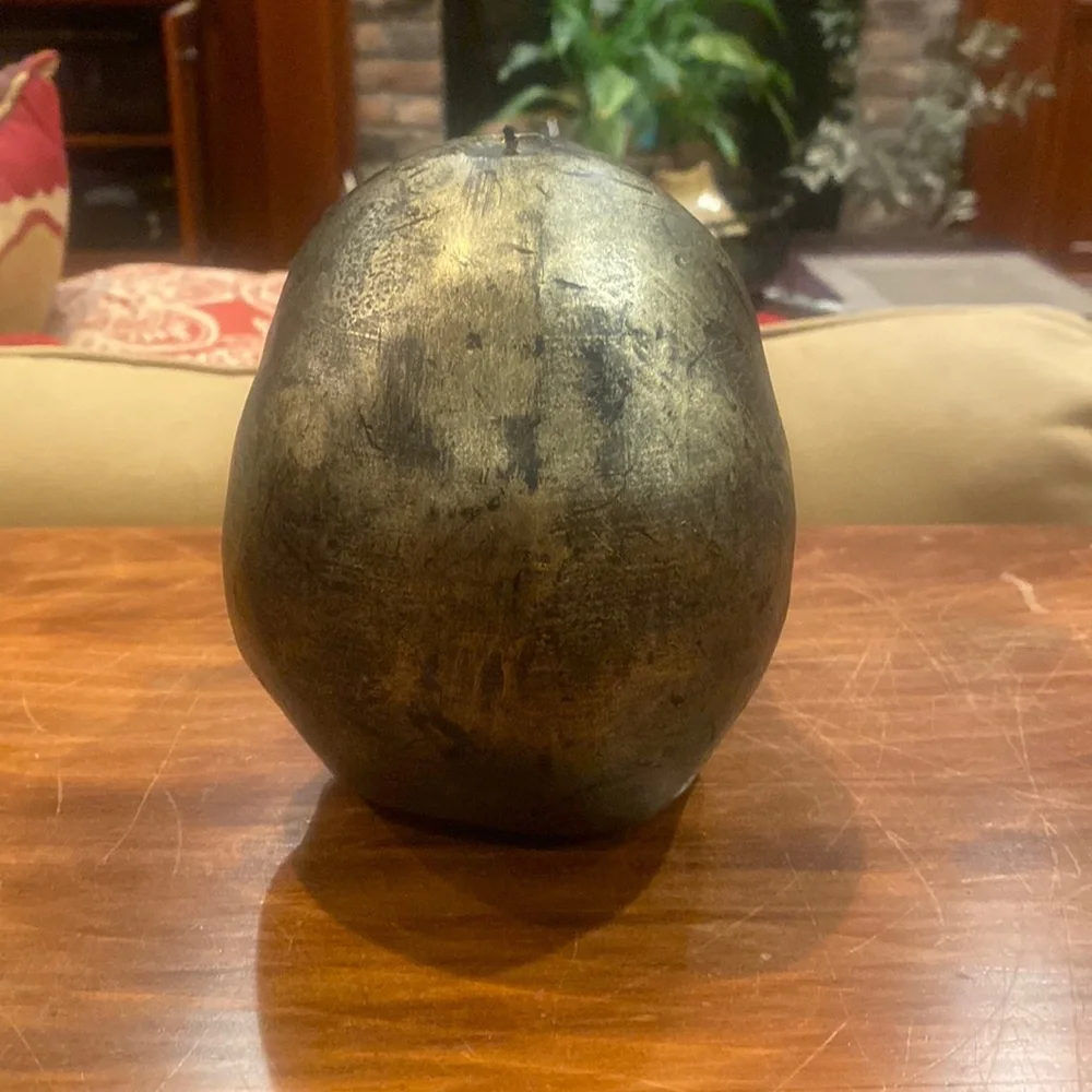 Rare Williams Sonoma Large Skull Halloween Black Green Gold